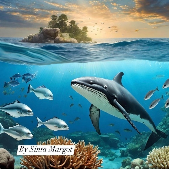Digital ai art by me as print once purchased NWT seasscape super realism - Picture 1 of 2